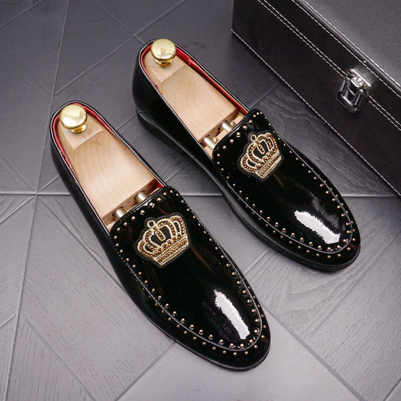 Men's Retro Pointy Leather Slip-On Loafers