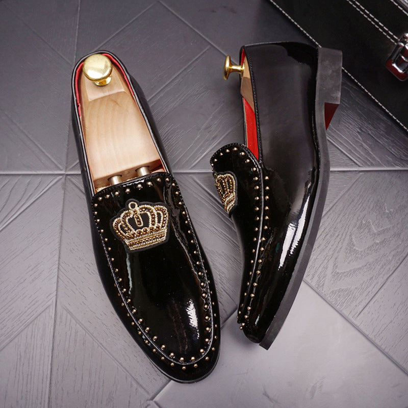Men's Retro Pointy Leather Slip-On Loafers