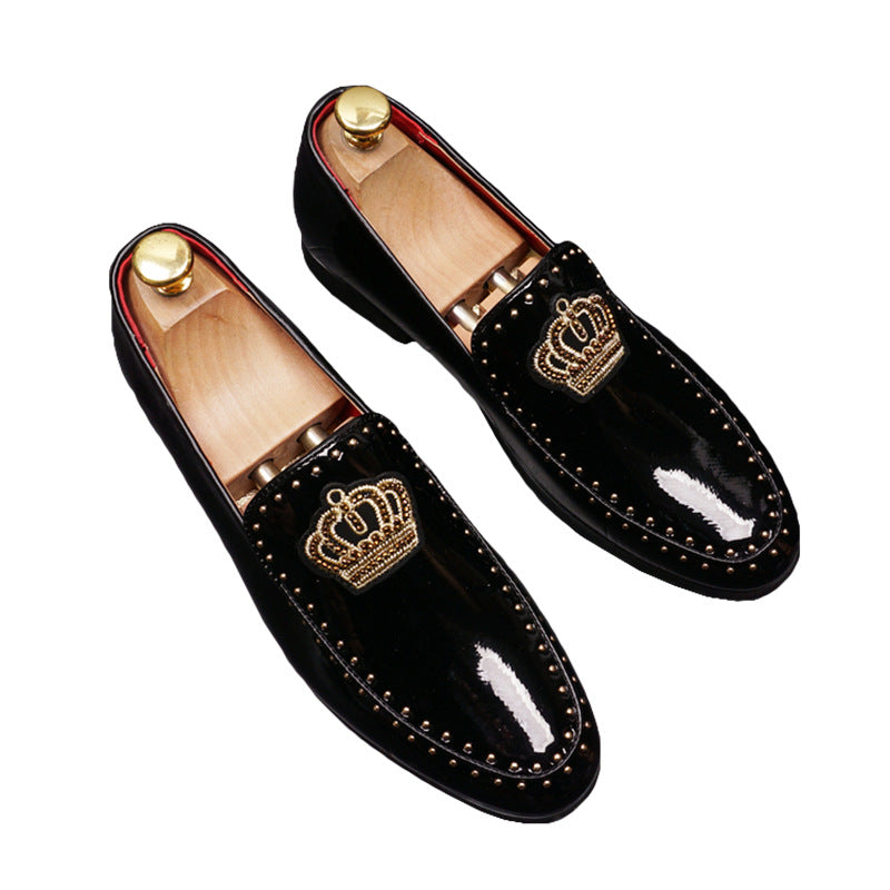 Men's Retro Pointy Leather Slip-On Loafers