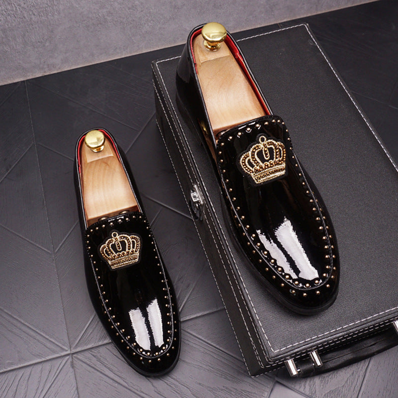 Men's Retro Pointy Leather Slip-On Loafers