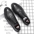Patent Leather Lace-Up Round Toe Shoes